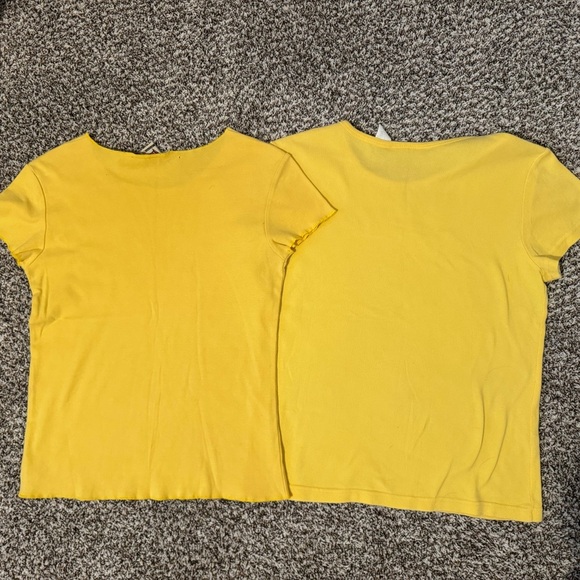 Vintage Fossil & Aeropostale Butter Yellow Baby Tees - Picture 4 of 4